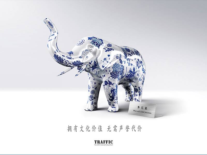 Infographic - TRAFFIC: Key Visual for Green Collection Campaign: Elephant 绿色收藏主题宣传活动宣传品展示：大象