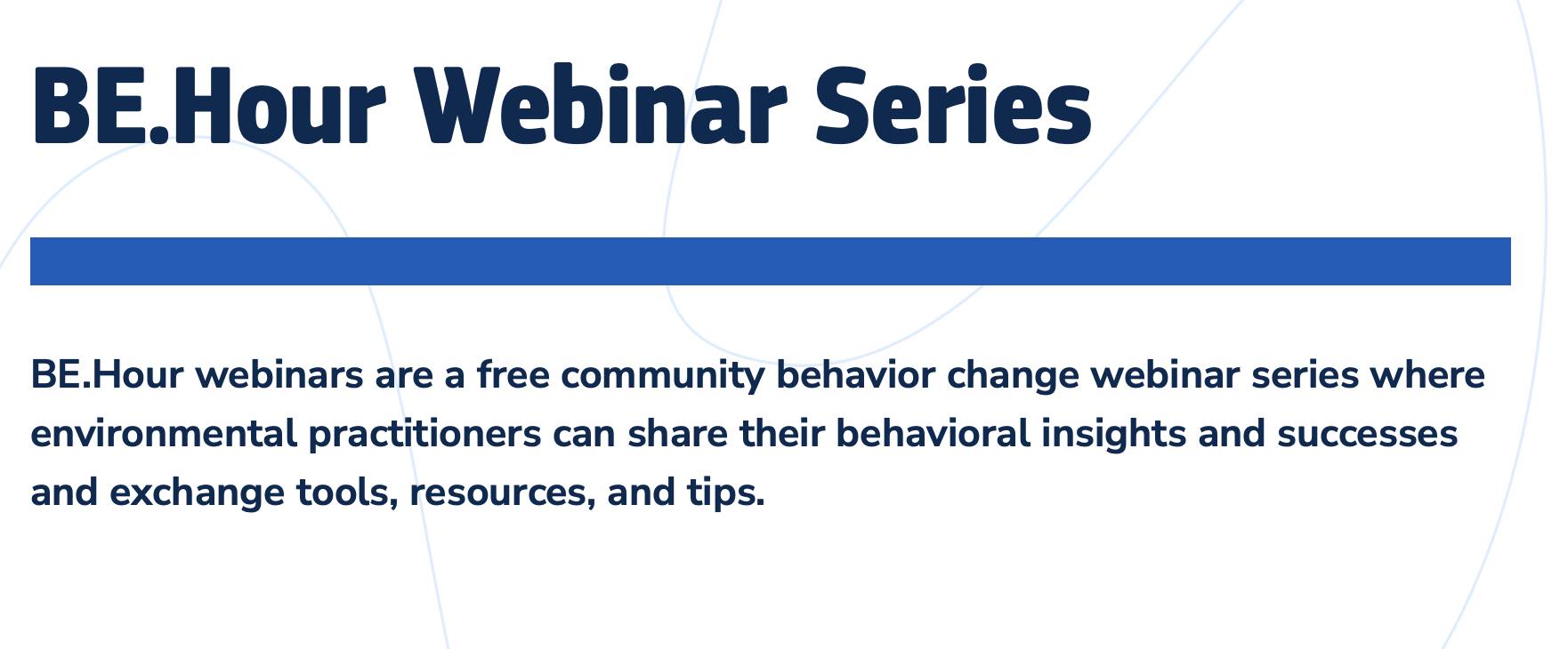 News -Rare: BE.Hour Webinar Series